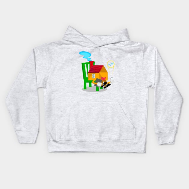 Work From Home Kids Hoodie by Diamond Hand